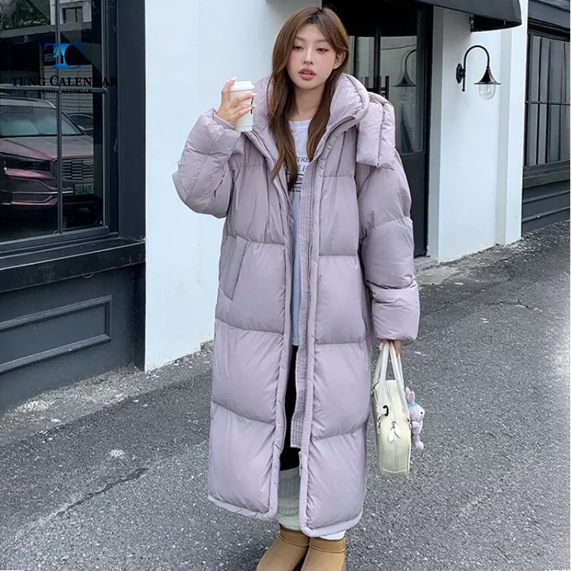 Women's Winter Down Jacket, A Niche Korean Style Over The Knee Thick Warm and Loose Versatile Bread Jacket, 2026 New Model