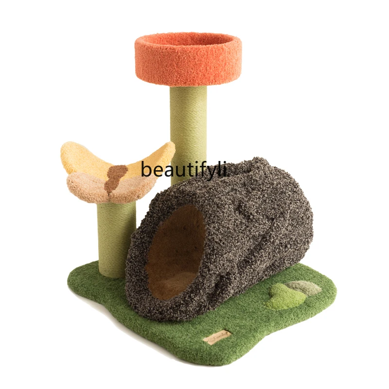 

New Advanced Custom Creative Simulation Butterfly Flower Cluster Cat Climbing Frame Cat Castle Plush Cat Nest