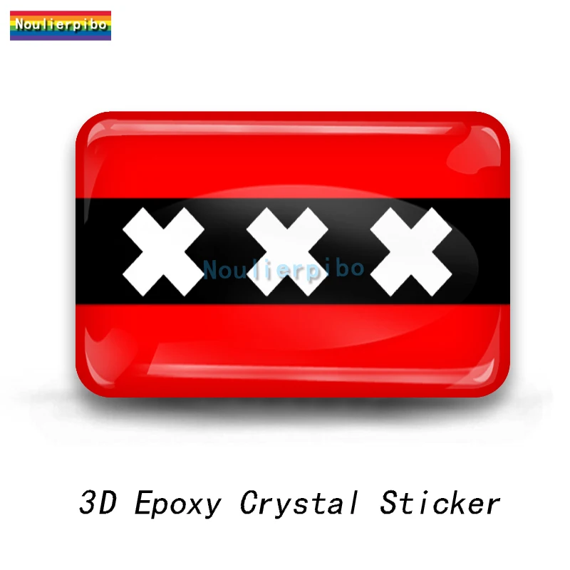 

3D Creative Stereo Dome Sticker Epoxy Decal Amsterdam Die Cut Vinyl Car Body Decoration Trolley Case Decal Bump Effect All Flat