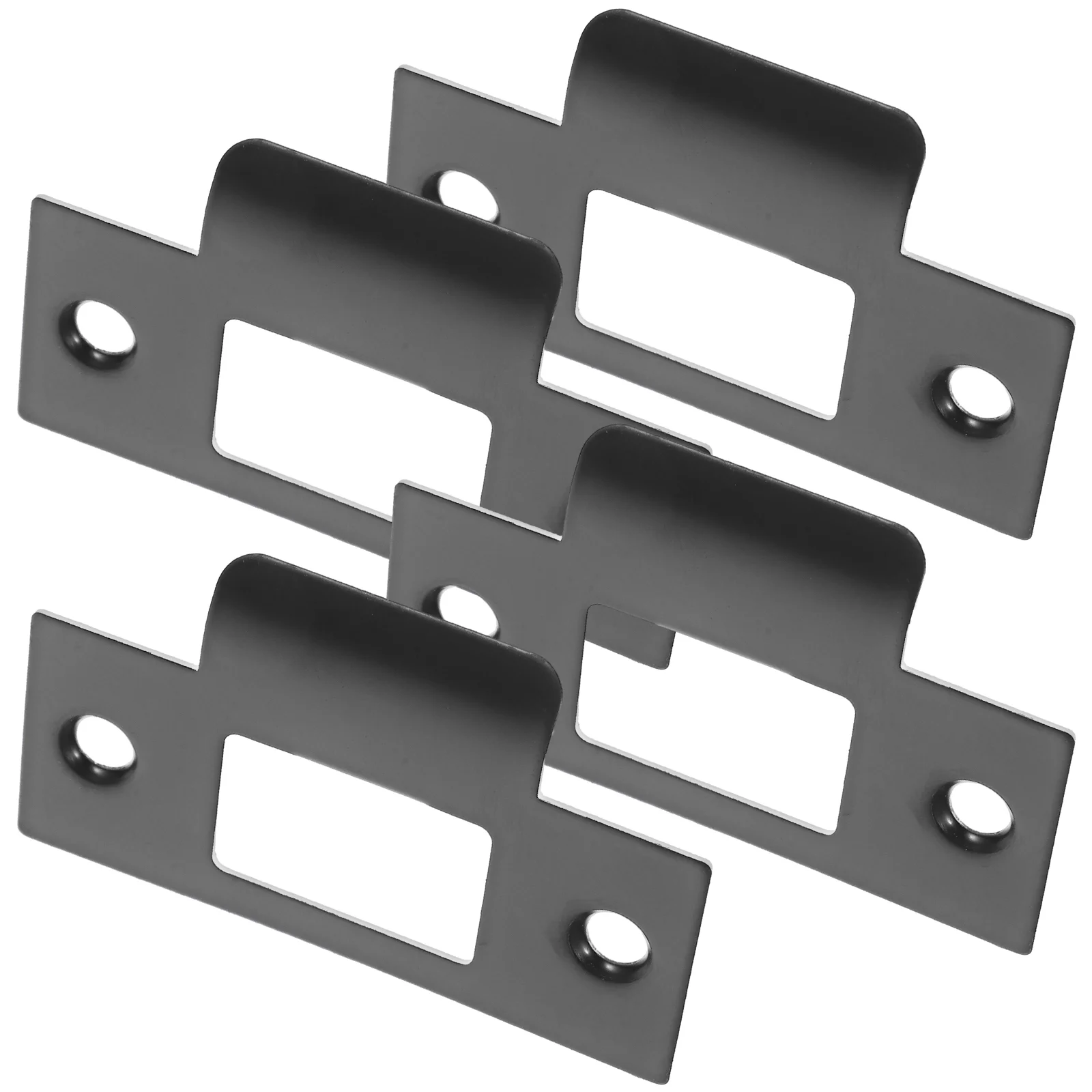 4 Pcs Door Handle Cam Block Strike Plate Extender Stainless Steel Plates Reinforcing Hole Filler Black