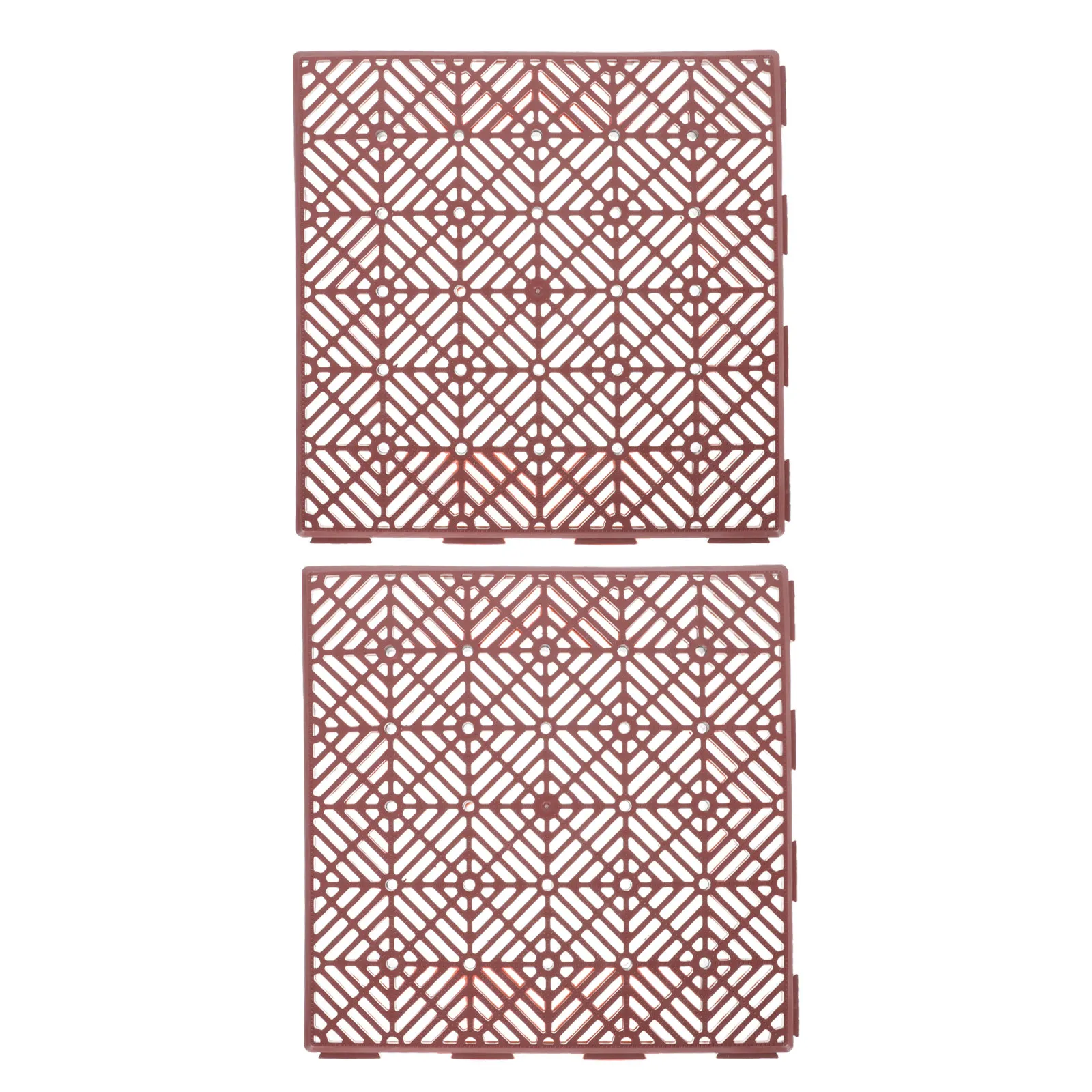 2Pcs Splicing Floor Mats Outdoor Non-Slip Plastic Tiles for Garden Pathway Patio Weatherproof Sturdy Ground Mat