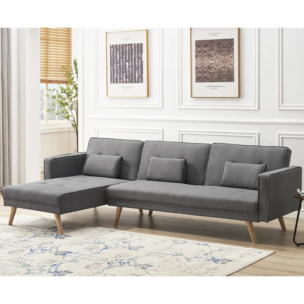 Korean convertible sofa bed King size double L-shaped living room folding sofa bed two-in-one