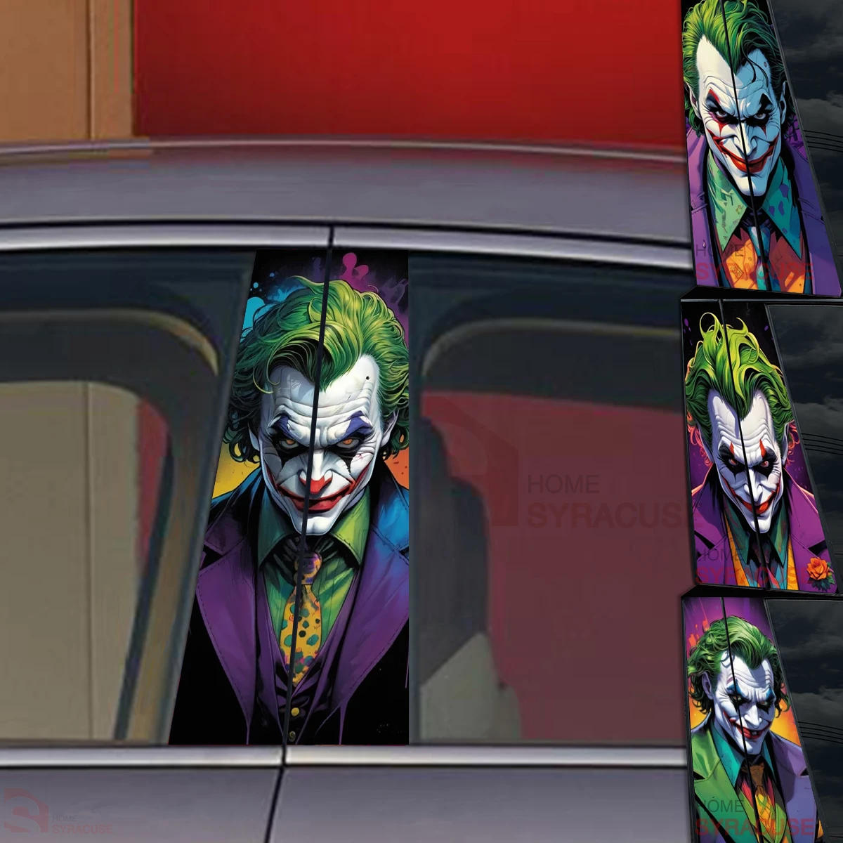 

1pc/2pcs Graffiti Joker Car Stickers B-pillar Vinyl Decals Waterproof Auto Center Pillar Sticker Cover Scratches Vehicle Decor