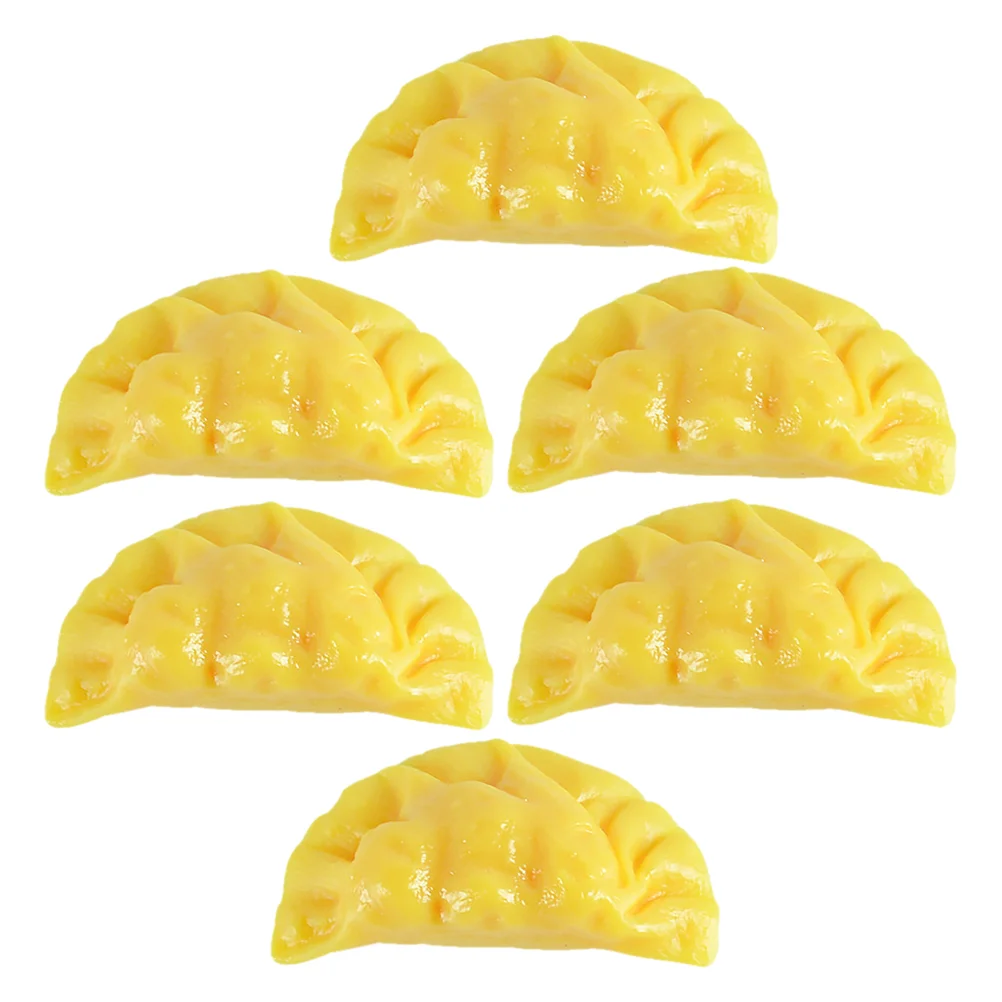 6 Pcs Egg Dumpling Model Realistic Kitchen Simulation Food Decor Plastic Ornament Fake Toy Adornment