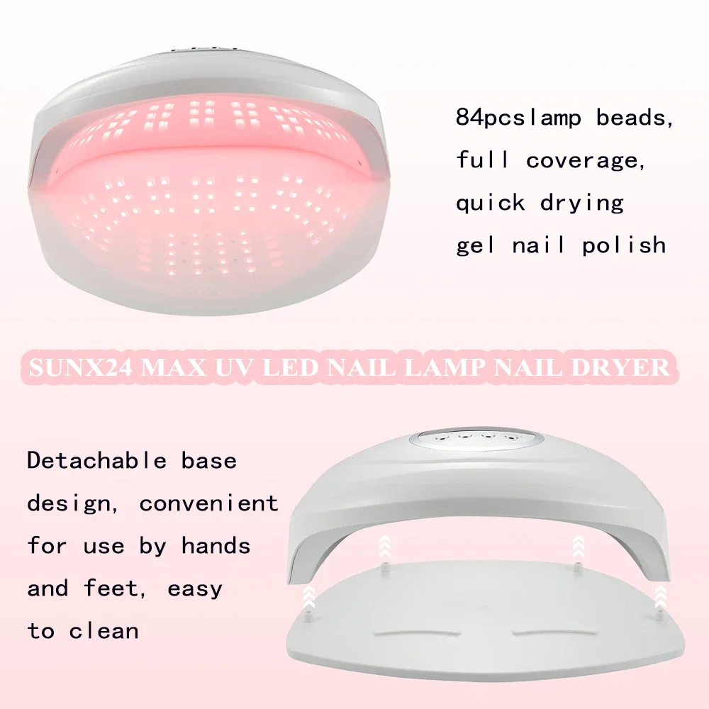 SUN X24 MAX Macchina per unghie ad asciugatura rapida Lampada da forno a LED Essiccatore per colla per smalto No strumento per lampada per unghie per uso domestico a mano nera