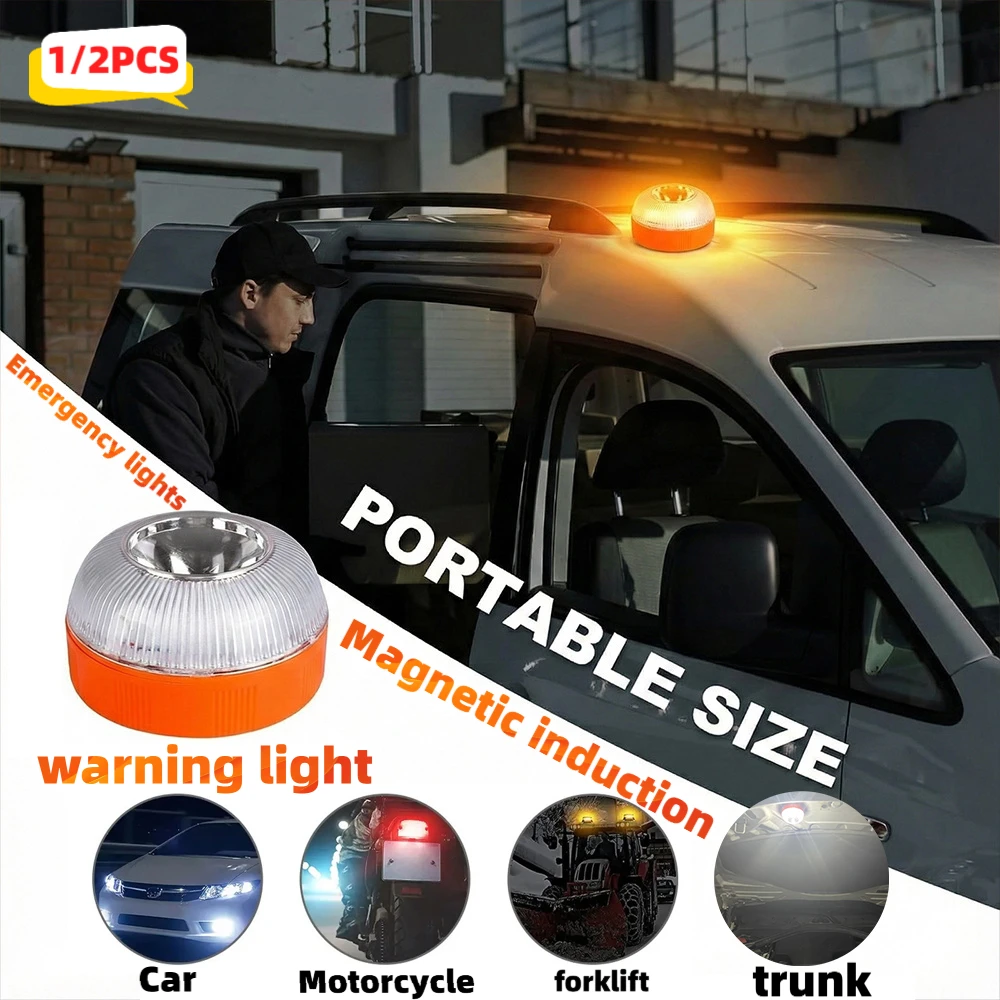 Car Emergency Beacon Light Magnetic Induction Auto Strobe Flashing Warning Signal Lamp Safety Help Flash Light