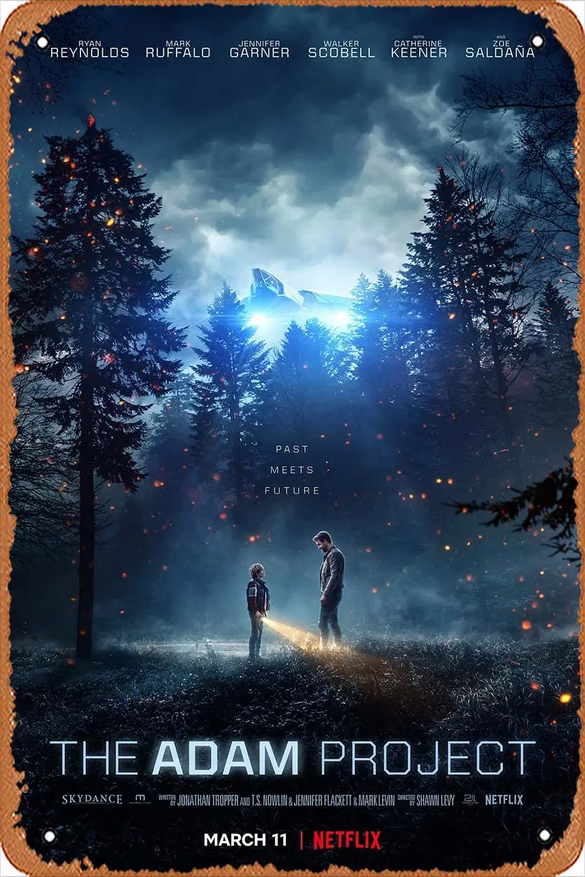 Zuhhgii The Adam Project (Ryan Reynolds,Walker Scobell) Movie Poster Tin Sign Film Movie Cinema Theater 8x12 inches - Vinta sign