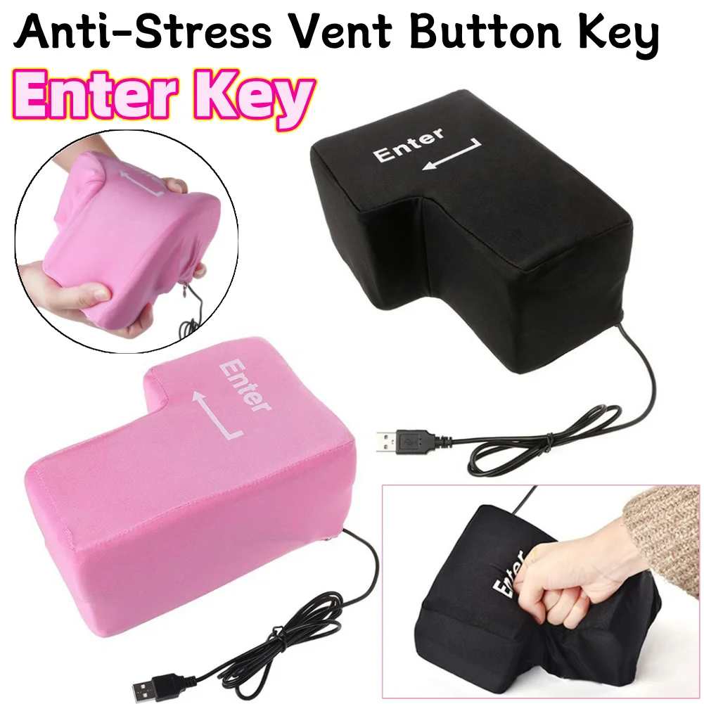 Huge Large Computer Enter Key PC USB Keyboard Vent Button Office Stress Reliever