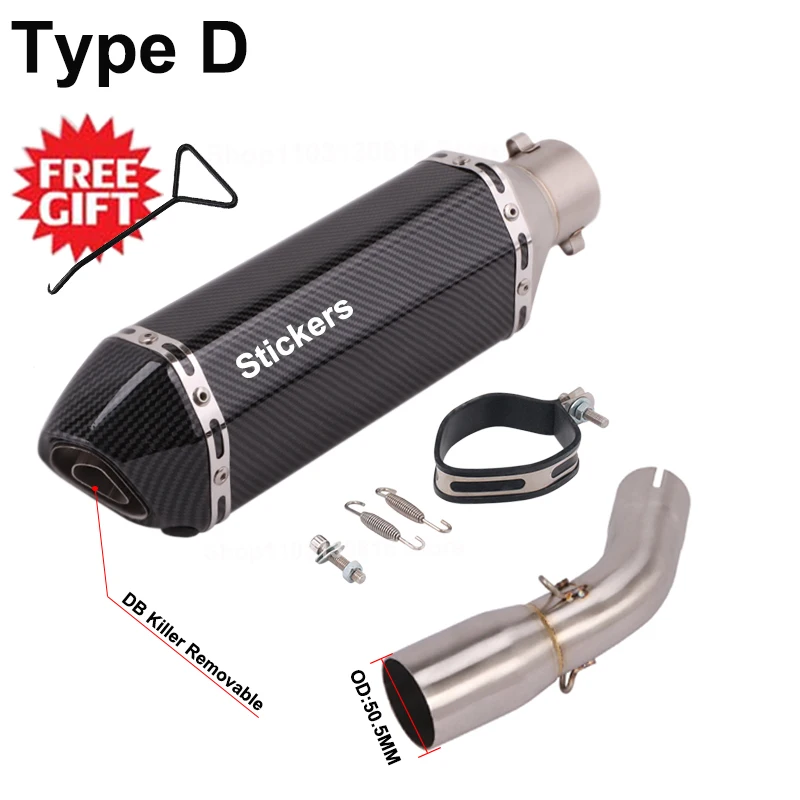 Slip On For Kawasaki Ninja125 Z125 NINJA 125 2018 - 2022 Motorcycle Exhaust Escape Systems Modified Muffler Removable DB Killer