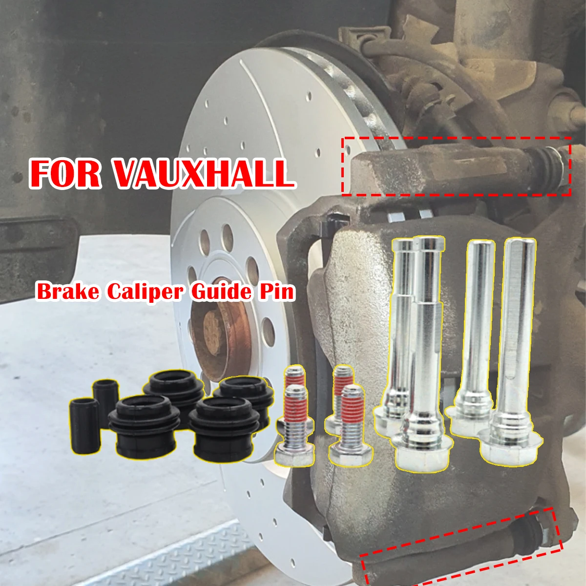 

14pcs FOR VAUXHALL ASTRA K CORSA E INSIGNIA Brake Caliper Cylinder Slider Guide Pin For Disc Housing Bolts Bushing Boot Seal Kit