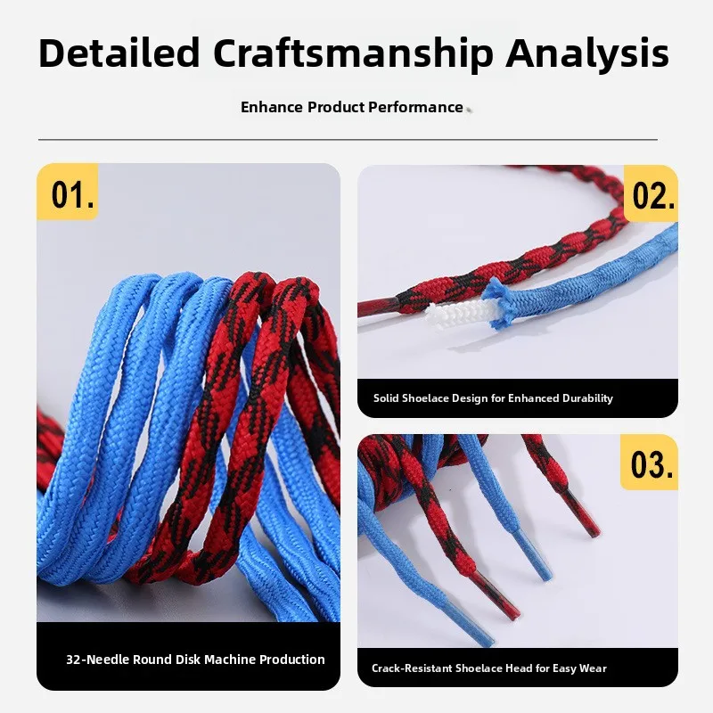 Outdoor Climbing Shoe Laces round Rope Dad Work Safety Shoes Men Women Style Outdoor Hiking Jasper Mountain Climbing Shoe Laces
