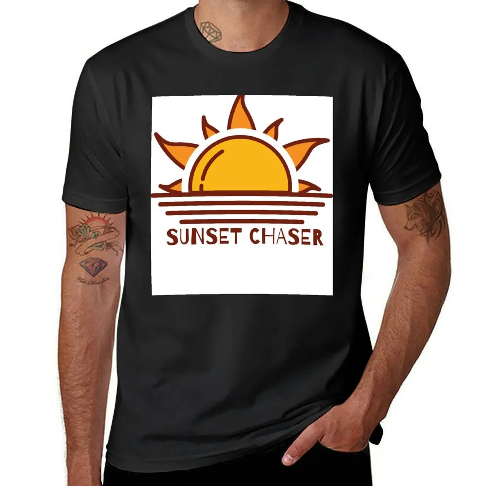 Sunset Chaser - Sun T-Shirt sports fans boys whites anime clothes plain black t shirts men