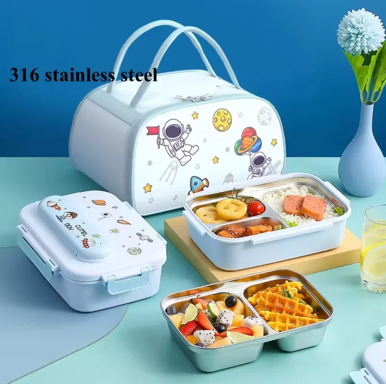 

Лидер продаж, изолированный ланч-бокс из нержавеющей стали с 2 или 3 отделениями для детей, отличные подарки