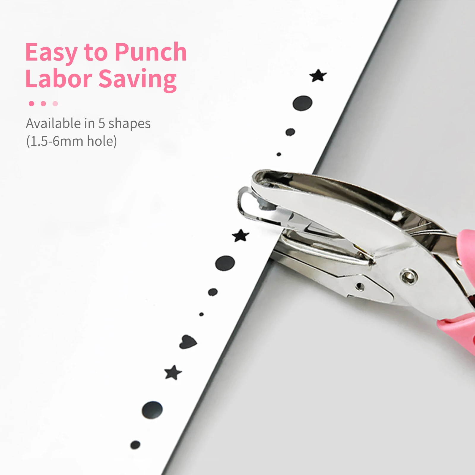 Hole Puncher Paper Heart Round Star Shape Metal Manual Scrapbook DIY Loose-Leaf Paper School Office Binding Stationery