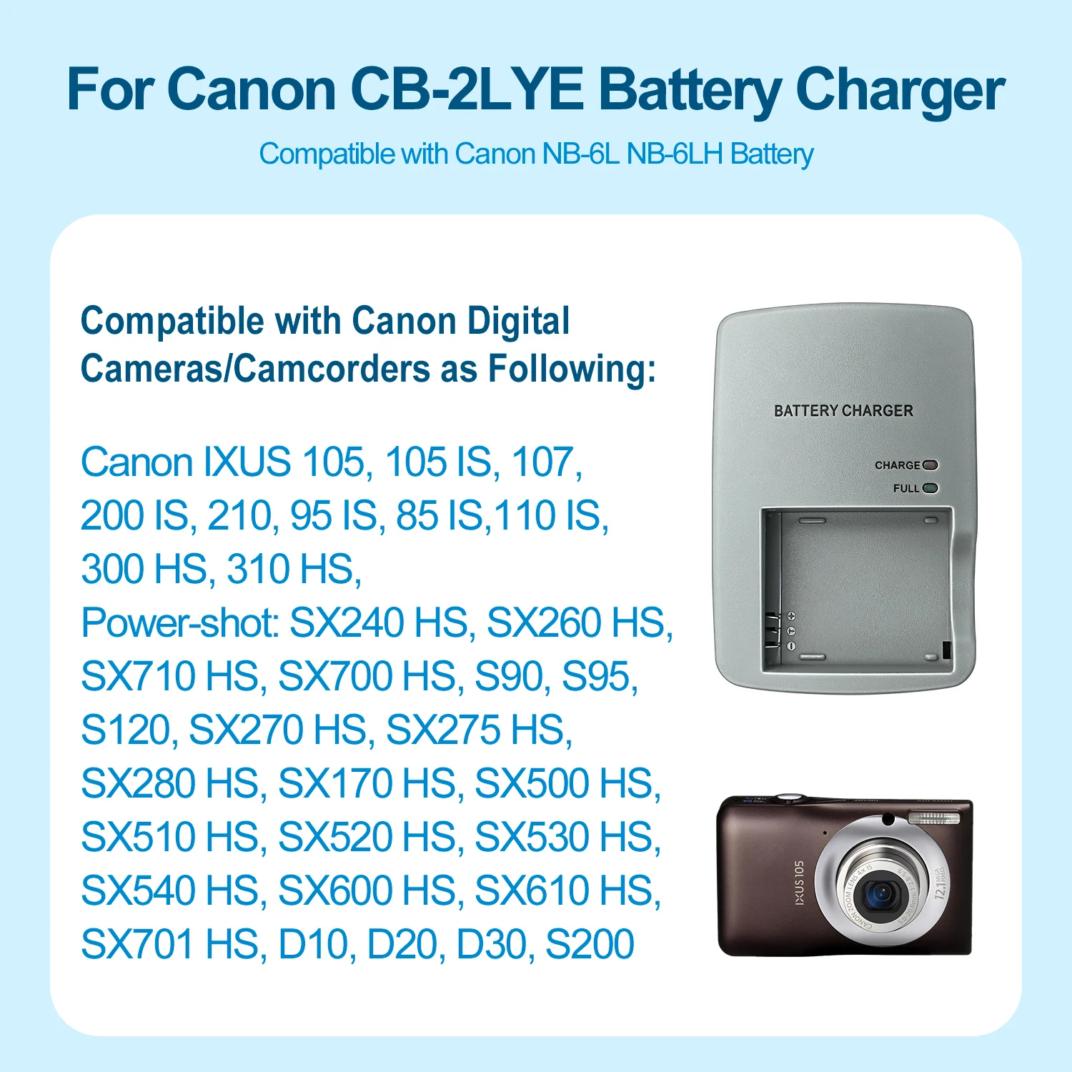 CB-2LY CB-2LYE ladegerät für canon batterien NB-6L NB-6LH powers hot D10 D20 D30 S90 S95 S120 S200 SD770 is SD980 SD1200 SD1300 SD350 SD40 00 SX1 70 SX240 is SX260 SX500 SX510 HS IXUS 85 is IXUS 300 HS – Detail 3