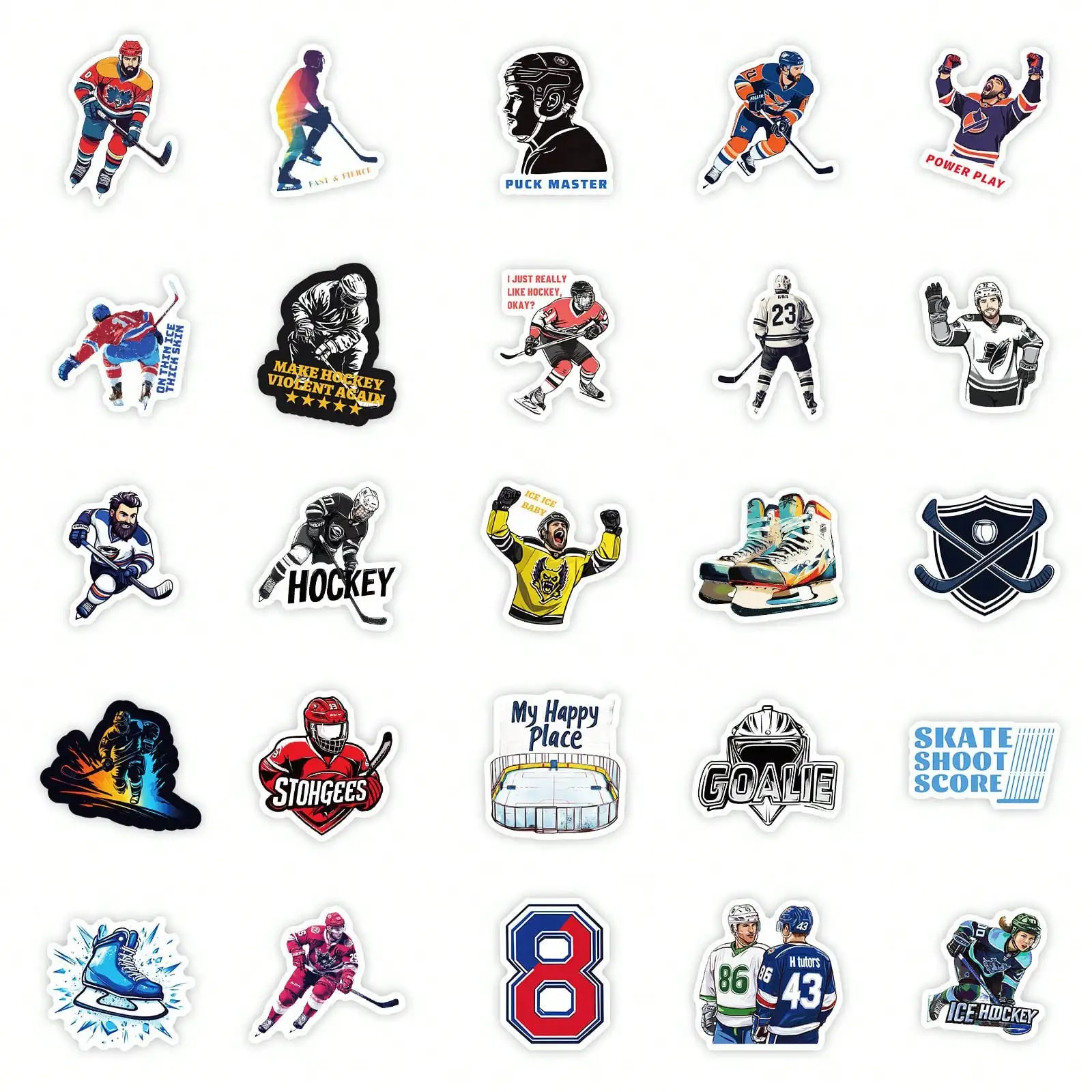 50PCS Ice Hockey Graffiti Stickers Suitable DIY Handbooks Luggage Helmet Desktop Mug Notebook Stickers & More view 4