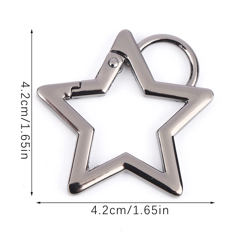 1PCS Star Shaped Spring Clasp Metal Carabiner Keychain Bag Clip Hook Dog Chain Buckle Connector DIY Jewelry Making Accessories