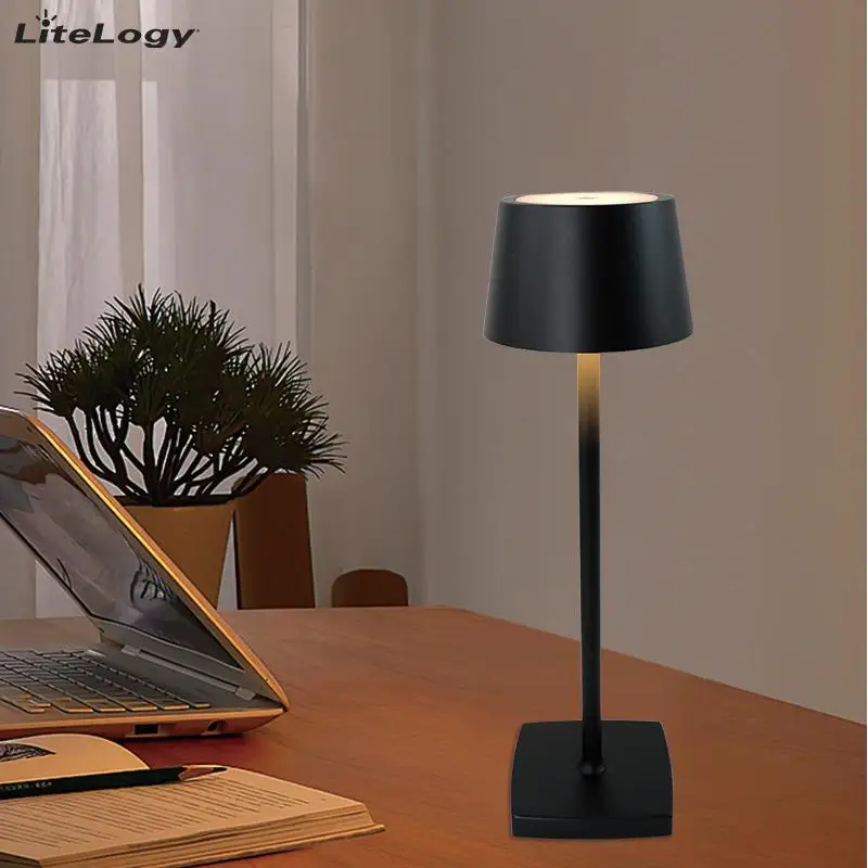 USB Cordless Table Lamps Rechargeable Battery Operated 3 Color Stepless Dimming LED Table  Desk Light for Bar Restaurant