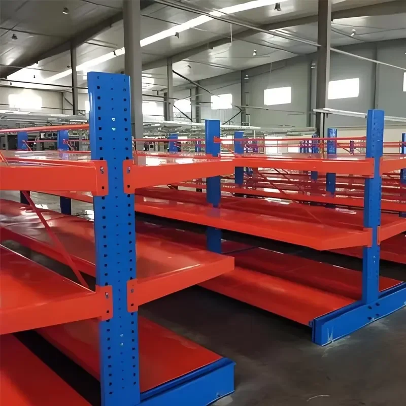 Iron Blue Cantilever Shelf Heavy Duty Single Double Sided Custom Hardware 2.0mm Top Plate 600mm Load Bearing Arm Length Multi