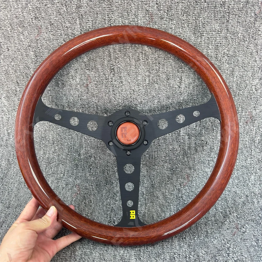 Car Wood Color Style Steering Wheel Universal 14inch 340mm Classical Vintage Sports Steering Wheel