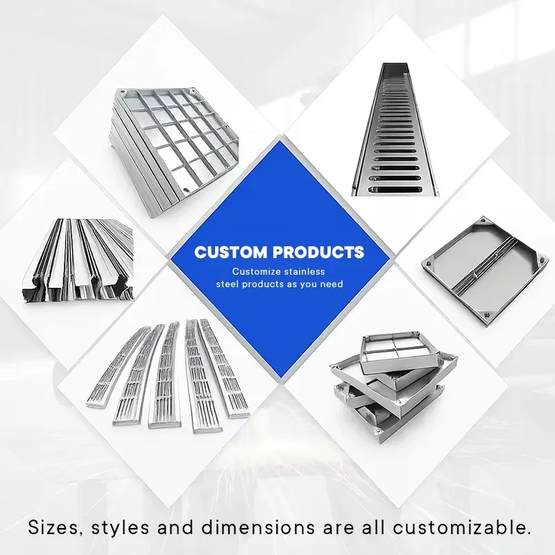 Customized Outdoor Steel Tree Grating Sidewalk Metal Tree Stainless Steel Drainage Channel