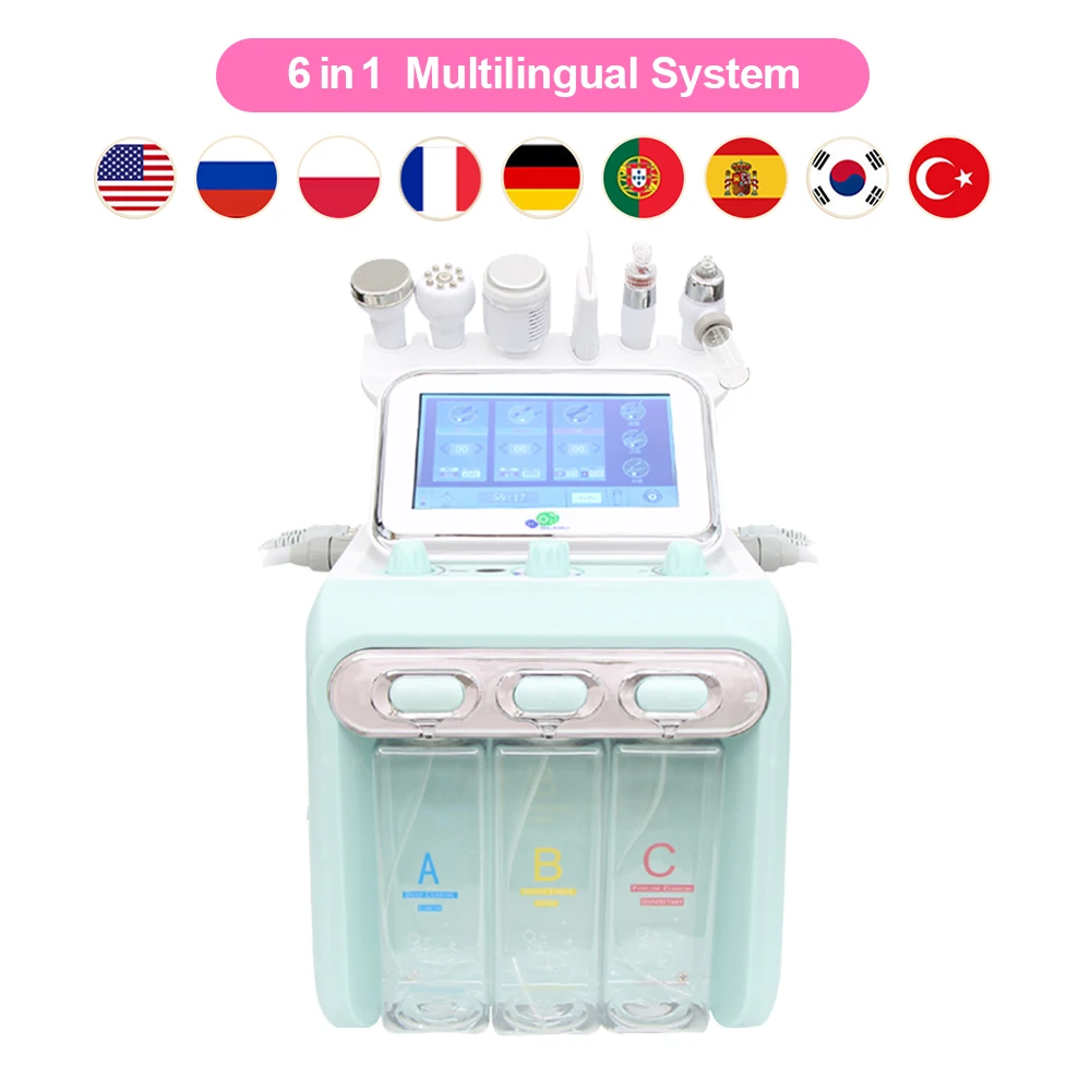 6/7 in 1 Hydrogen Oxygen Water Dermabrasion Machine Deep Cleansing Water Jet Diamond Facial Cleansing Dead Skin Removal for Salo