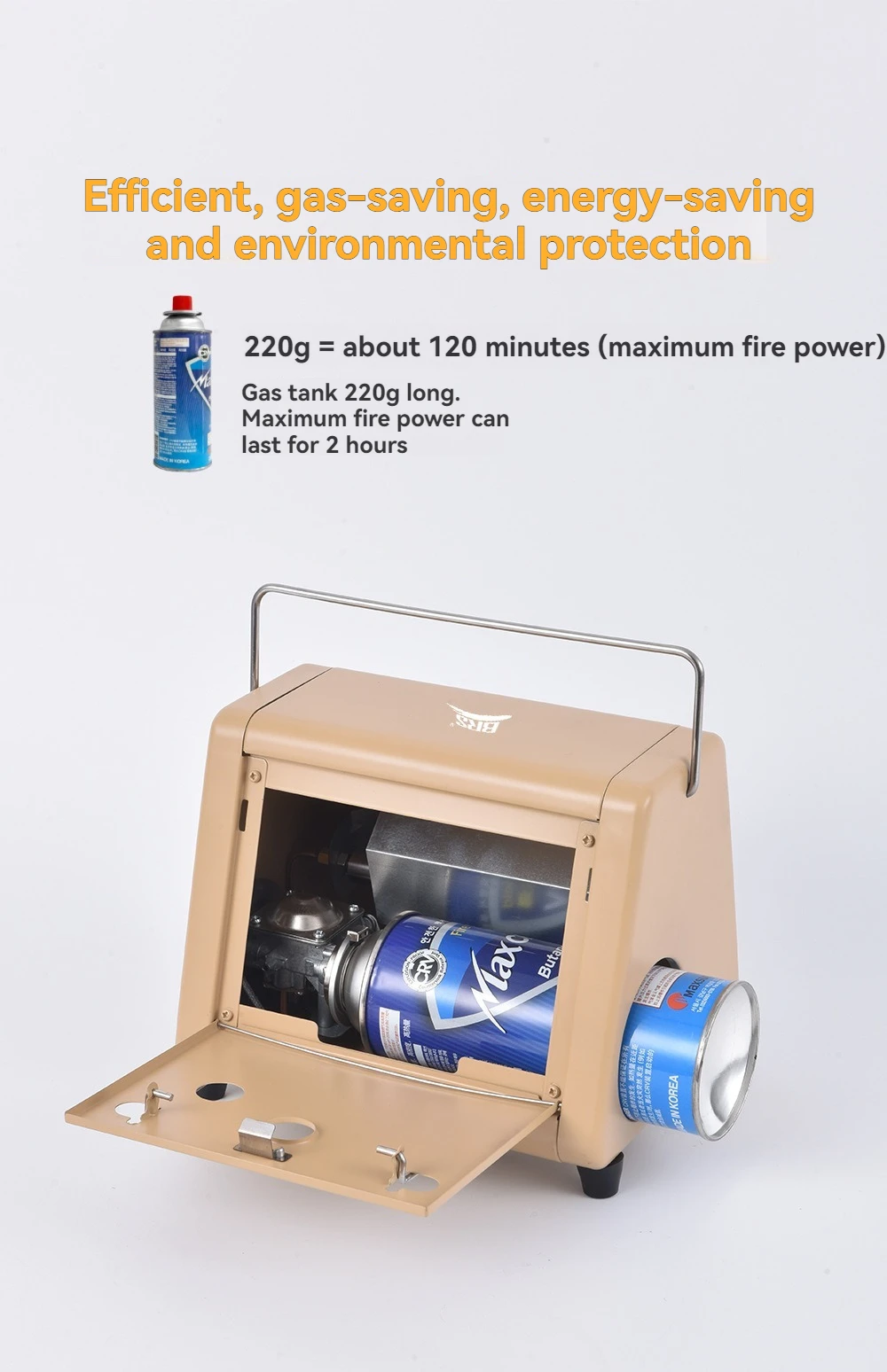 BRS-H23 Brother Jeton Outdoor Tragbarer Kleiner Sonnen-Multifunktions-Heizstrahler Effizient, Gas- und Energiesparend und Umweltfreundlich – Detail 5