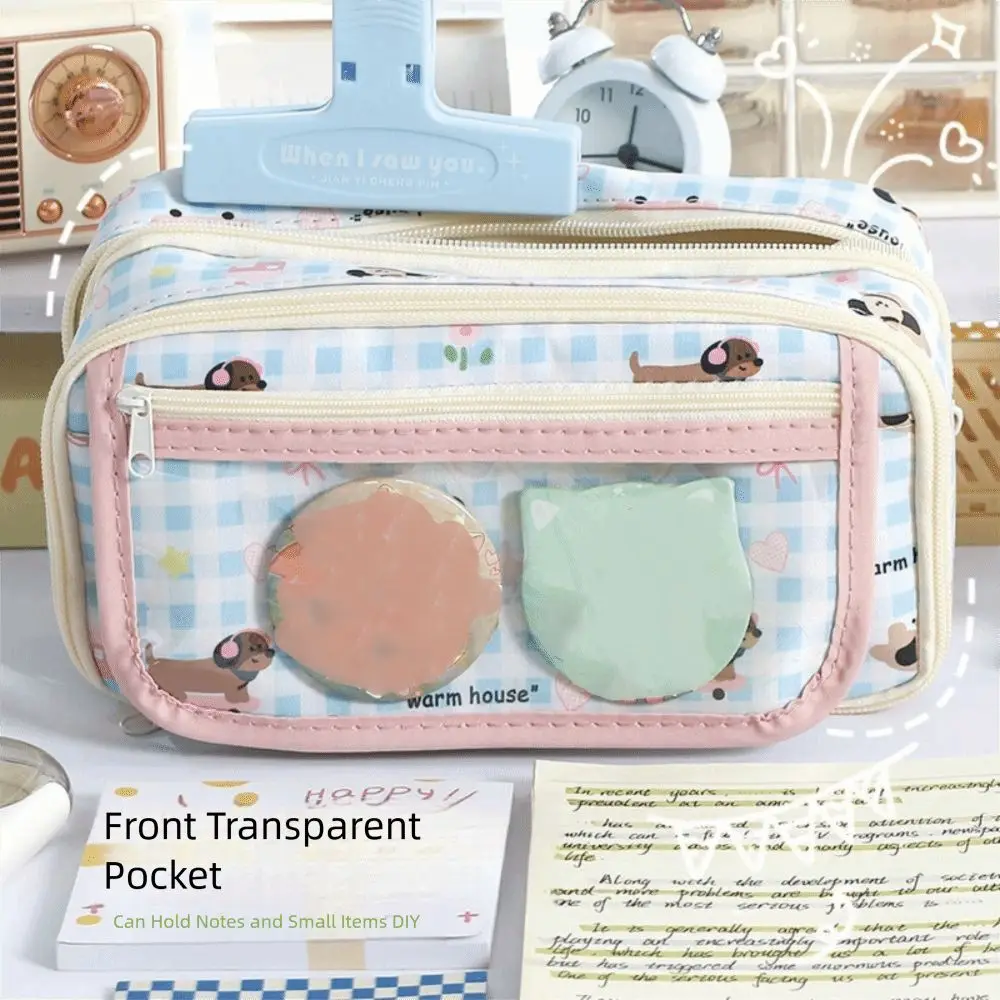 Organizer Supplies Large Capacity Kawaii Pencil Bag Multi-layers Zipper Stationery Bag Cute DIY Pen Pencil Case Student