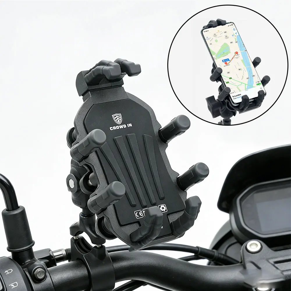 

Держатель для мобильного телефона из алюминиевого сплава, мотоциклетный горный электрический руль, фиксированная рама, амортизатор для IPhone, Samsung, подставки