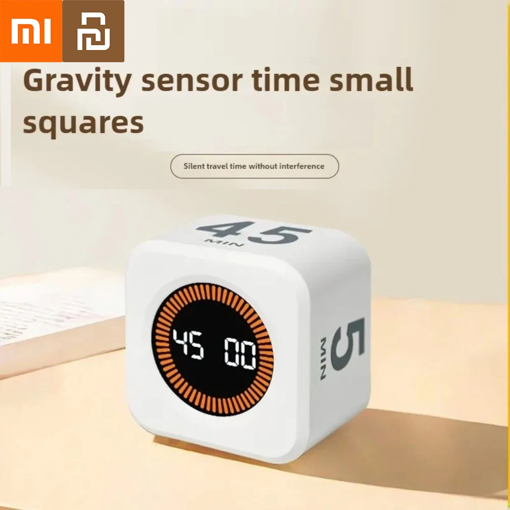 

Xiaomi Timer Productivity Cube Timer Gravity Sensor LED Display 4 Preset Time Kids Time Management Kitchen Countdown Timer