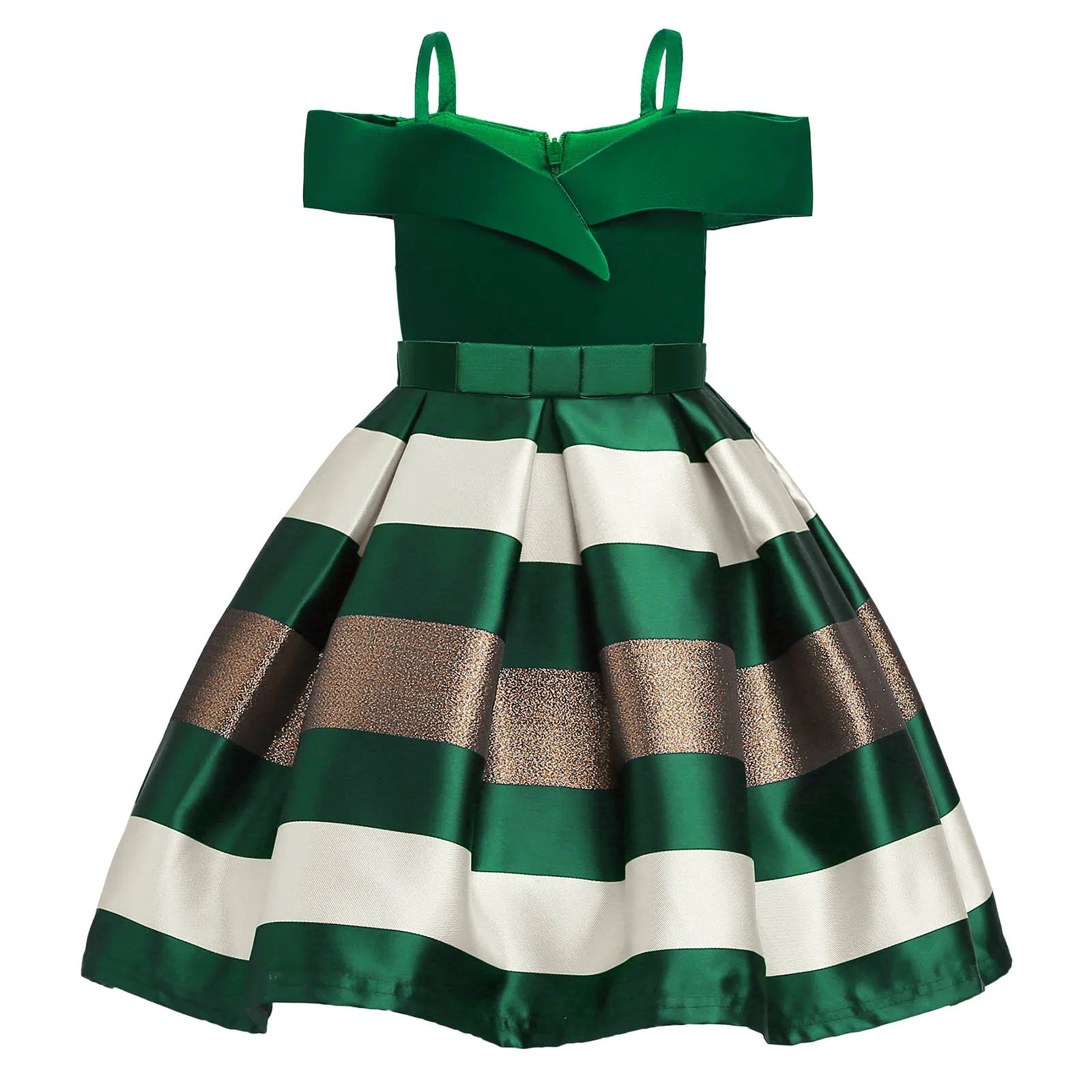 Elegant Toddler Birthday Princess Dress For Girls Striped Evening Party Dresses Wedding Dress Children 2 3 4 5 6 7 9 Years Old