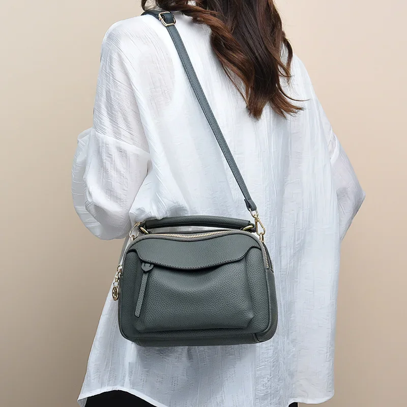

2025 Popular Soft Leather Bag - Women's Large Capacity Tote with Shoulder & Crossbody Function for Fashionable Daily Use