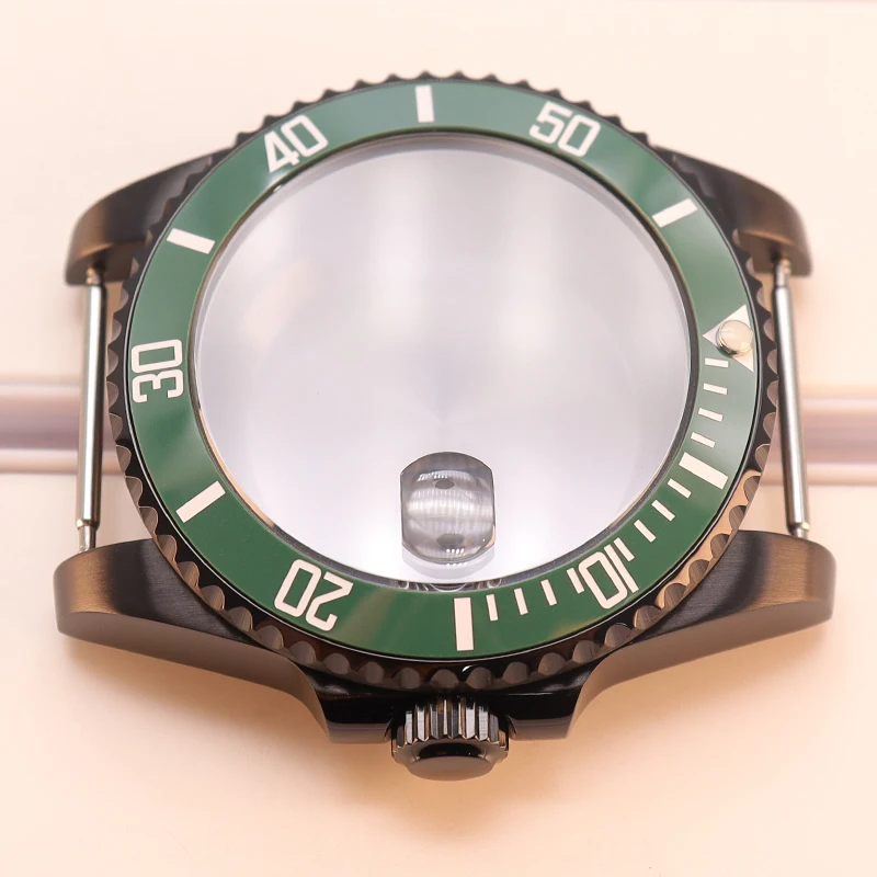 40mm SUB Uhrengehäuse Saphirglas für Seiko NH35 NH36 NH34 NH38 4R36 Miyota8215 ETA2824 Mechanisches Uhrwerk 120 Klicks Lünette – Detail 9