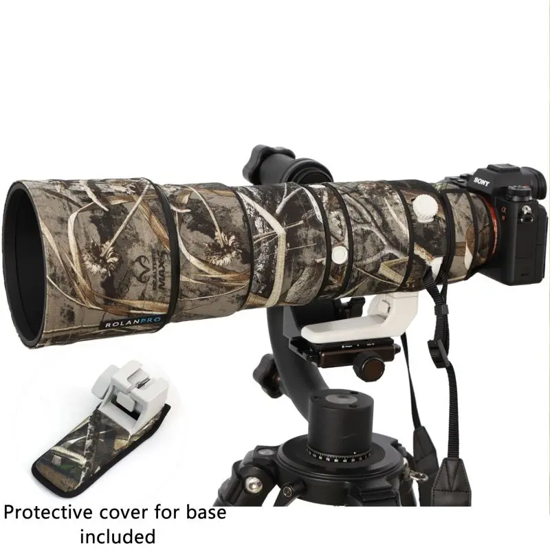 ROLANPRO Nylon Waterproof Lens Camouflage Rain Cover for Sony FE 200-600mm F5.6-6.3 G OSS Lens Protective Case Guns Clothing