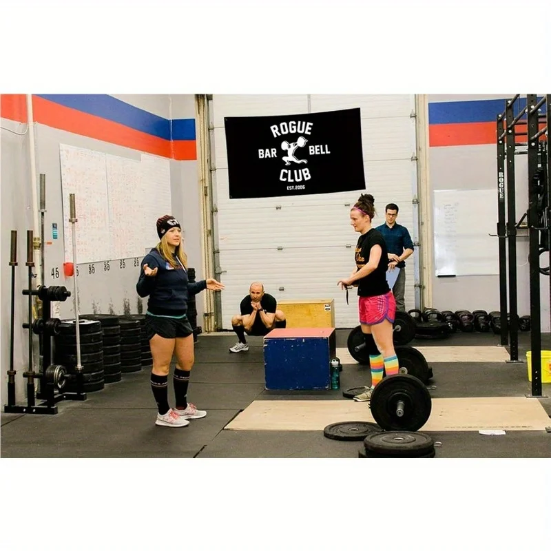 ROGUE FITNESS トレーニングジム用フラッグ Rogue Barbell Club モチベーションを高めるジムフラッグ ブラック
