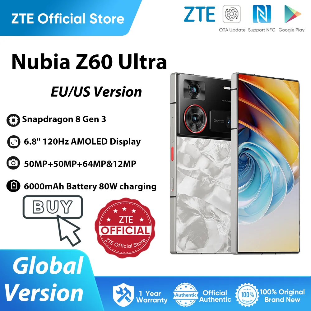 New Nubia Z60 Ultra Leading Version Global Version 6.8