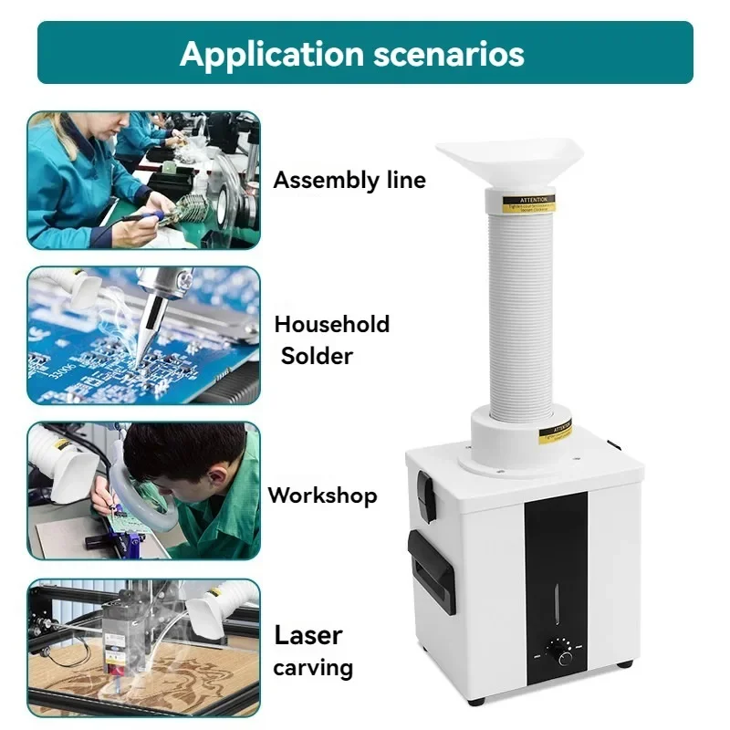 50W Small Smoke Purifier Fan Three-stage Filtration Purification Applicable for Soldering, Marking Ironing Laser Processing