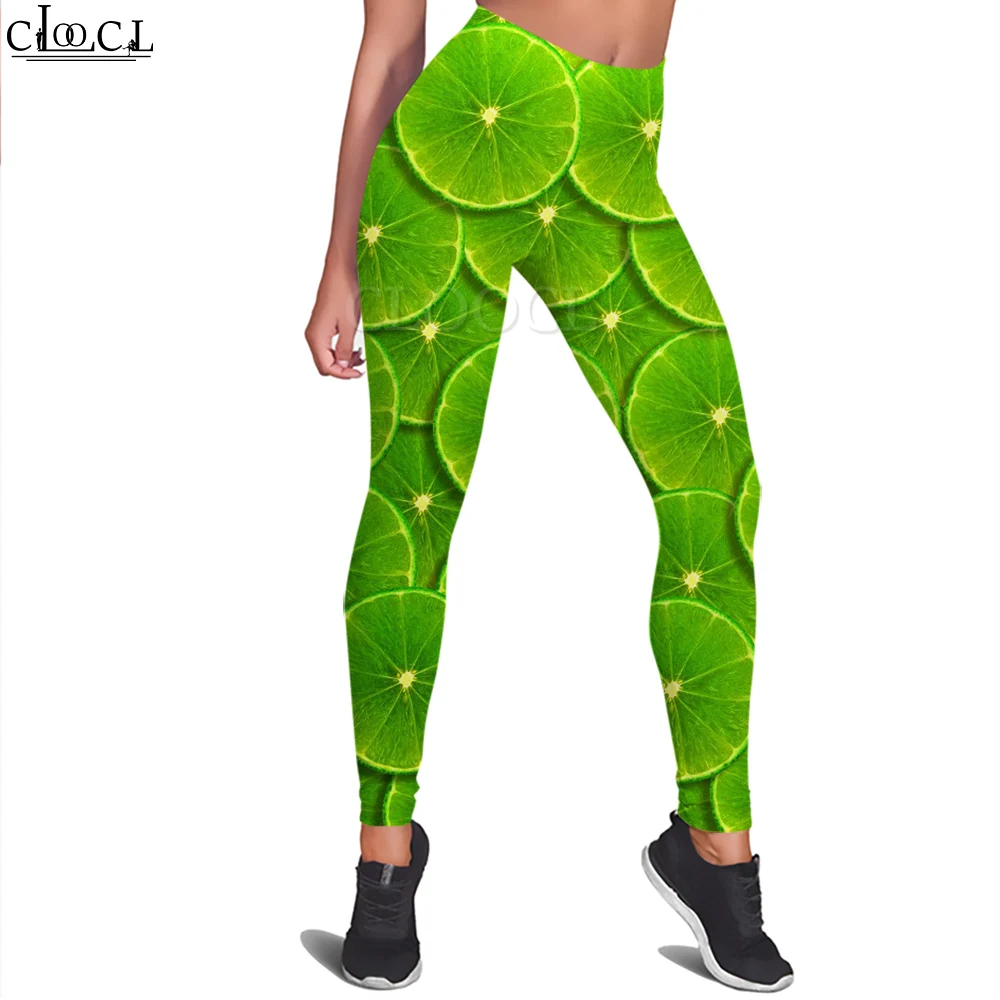 CLOOCL Fashion Casual Women Legging Lime Fruit Slices Pattern 3D Printed Trousers dla kobiet Gym Workout Sexy Yoga Pants