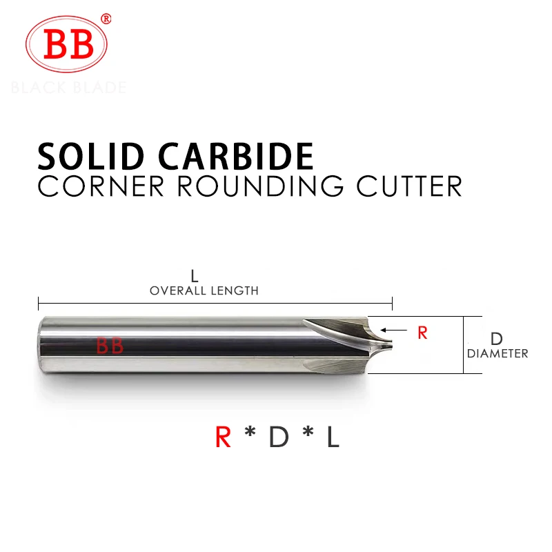 BB Radius Quarter Circle Corner Cutter Rounding Mill Bit DIY Tool Aluminum Wood Plastic R1 R2 R3