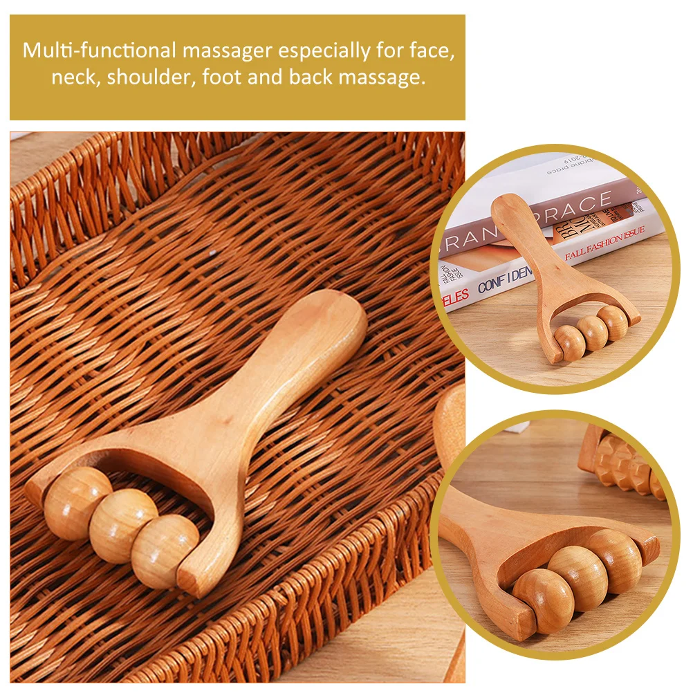 

2pcs Foot Massager Wooden Back Manual Ball Stick Roller Rope Tools Wood Material Durable Practical Long Lasting Safe