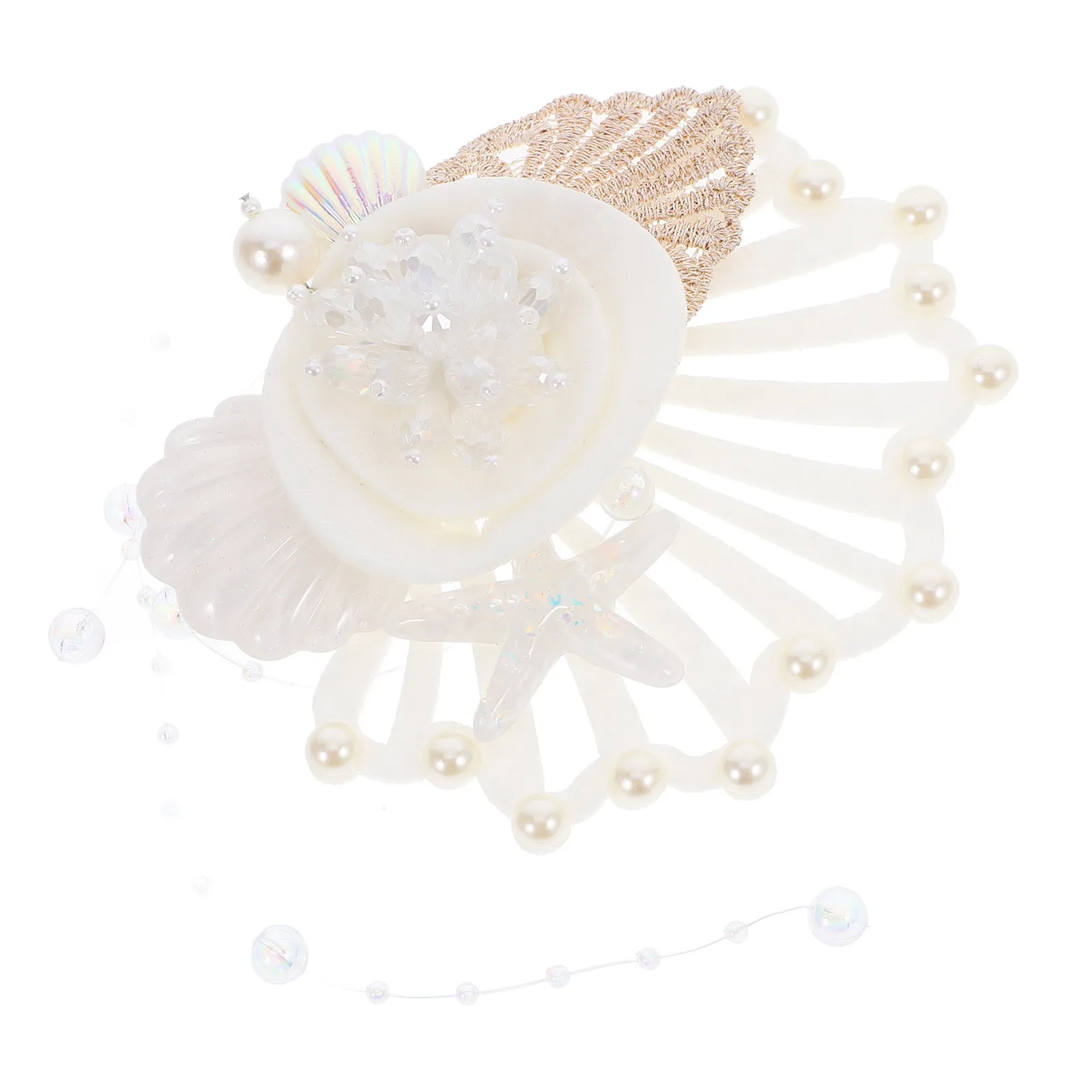

White Seashell Hair Clips Girl Accessories Safe Material Decorative Everyday Wearing Cute Hair Accessory Photos Banquet