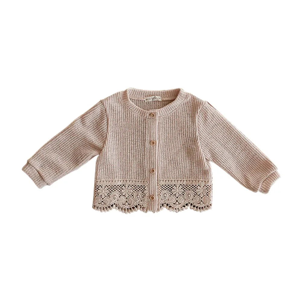 Jlong Summer Newborn Baby Girls Lace Panel Shirt Spring Casual Sunscreen Cardigan Coat Kids Girl Outerwear Clothes 0-4 Years