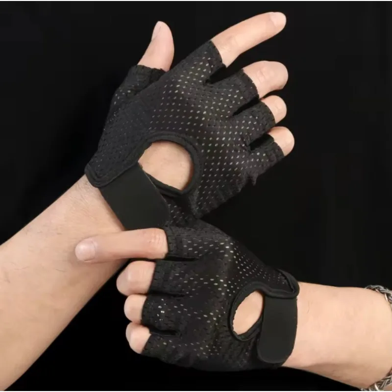 

Summer Half Finger Gloves Ice Silk Breathable Gym Fitness Running Women Men Anti-Slip Pad Cycling Fingerless Gloves Bicycle