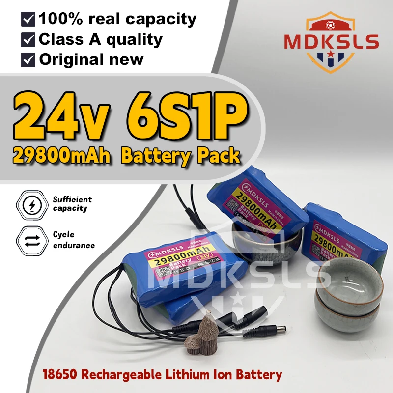 

24V New 6S1P 29800mah Rechargeable Lithium Ion Battery Pack 50ah Capacity for CCTV Camera Monitor built-in BMSprotection board