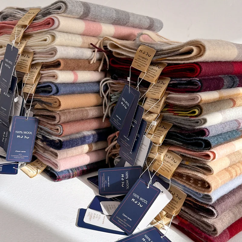 

Женский шарф из 100% шерсти, роскошное кашемировое зимнее одеяло, повседневное клетчатое пальто с принтом, пашмина, буфанда, дорожное пончо, палантины Echarpe