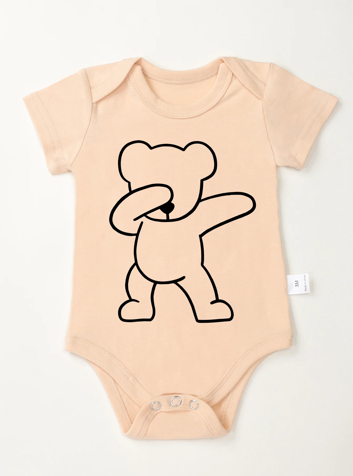 Harajuku Baby Girl Boy 0-24M Onesie Infant Short Sleeve Toddler Simple Newborn Bodysuit Jumpsuit Trendy Romper Bear Pattern