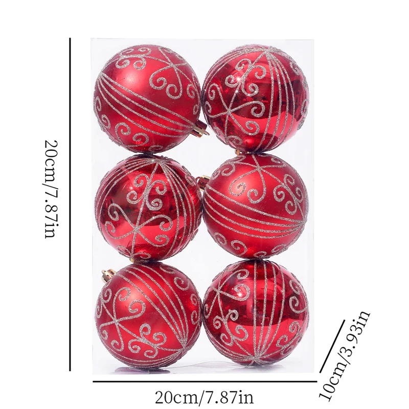 Set di ornamenti per palline di natale per animali domestici da 8CM/6 pezzi, palla di ornamenti appesi per alberi di natale per artigianato fai da