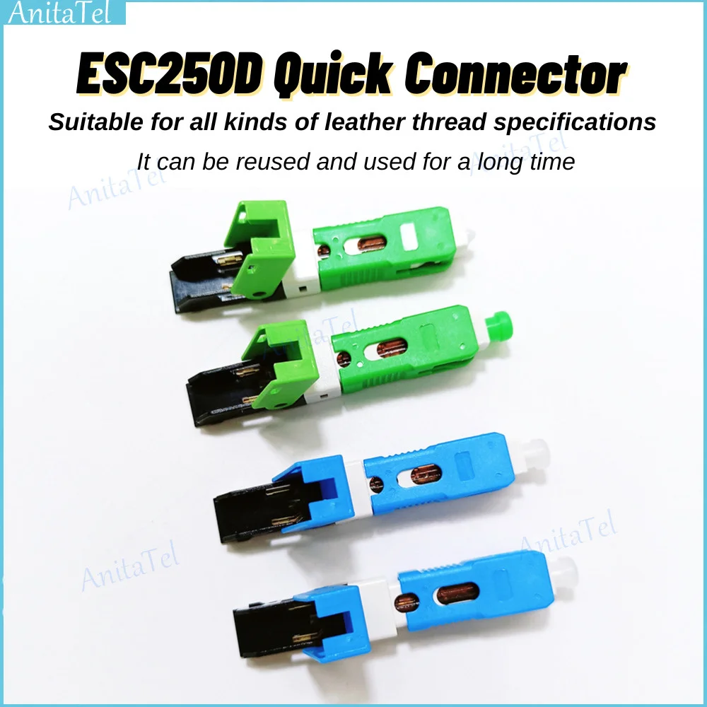 

50-400pcs ESC250D Quick Connector SC APC and SC UPC SM Fiber Optic Fast Connector SM 250D SC/APC SC/UPC Fast Connector Free Ship