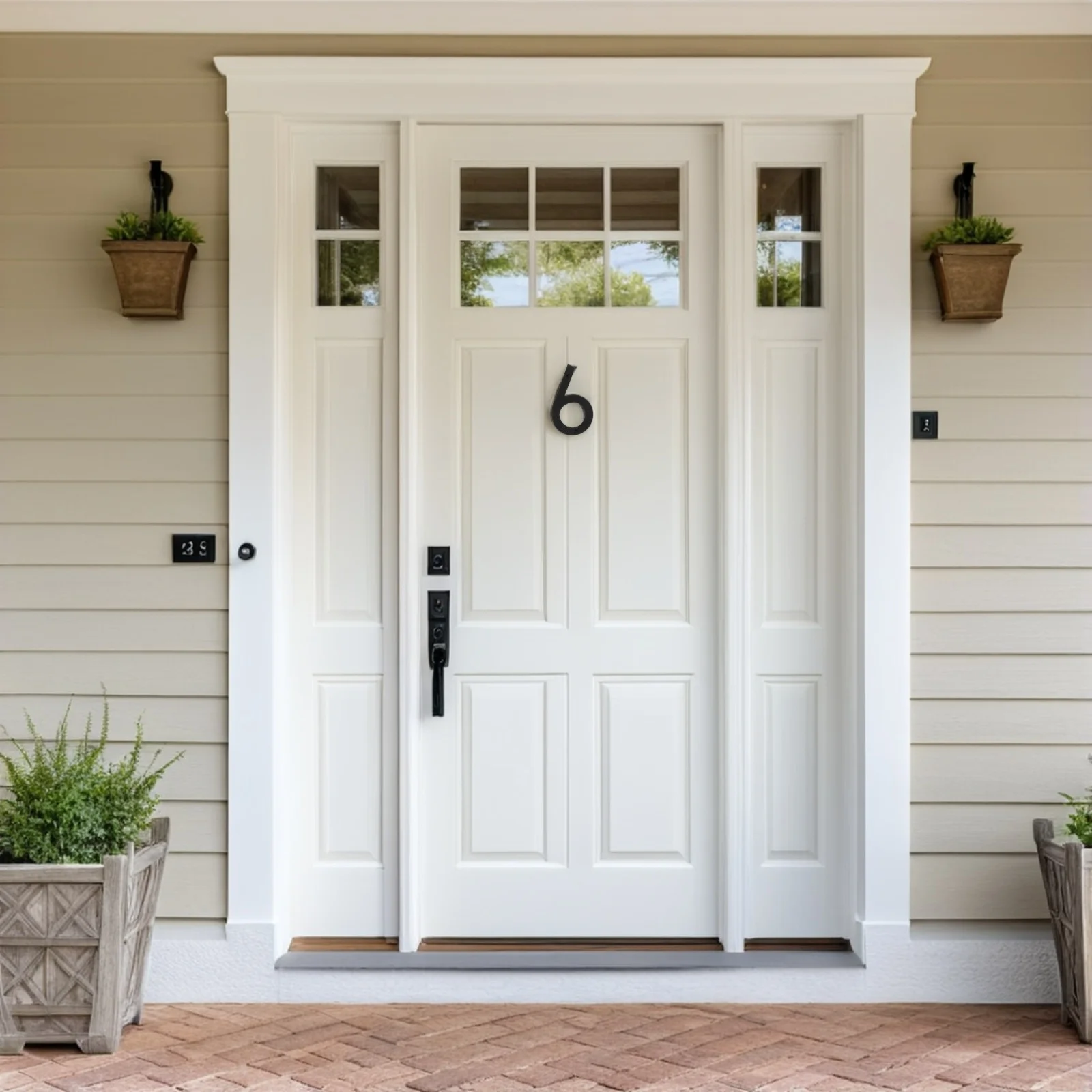 

Black Floating House Inch Large Letter Pattern Modern Address Plaque Outdoor Door Number for Home Villa Courtyard