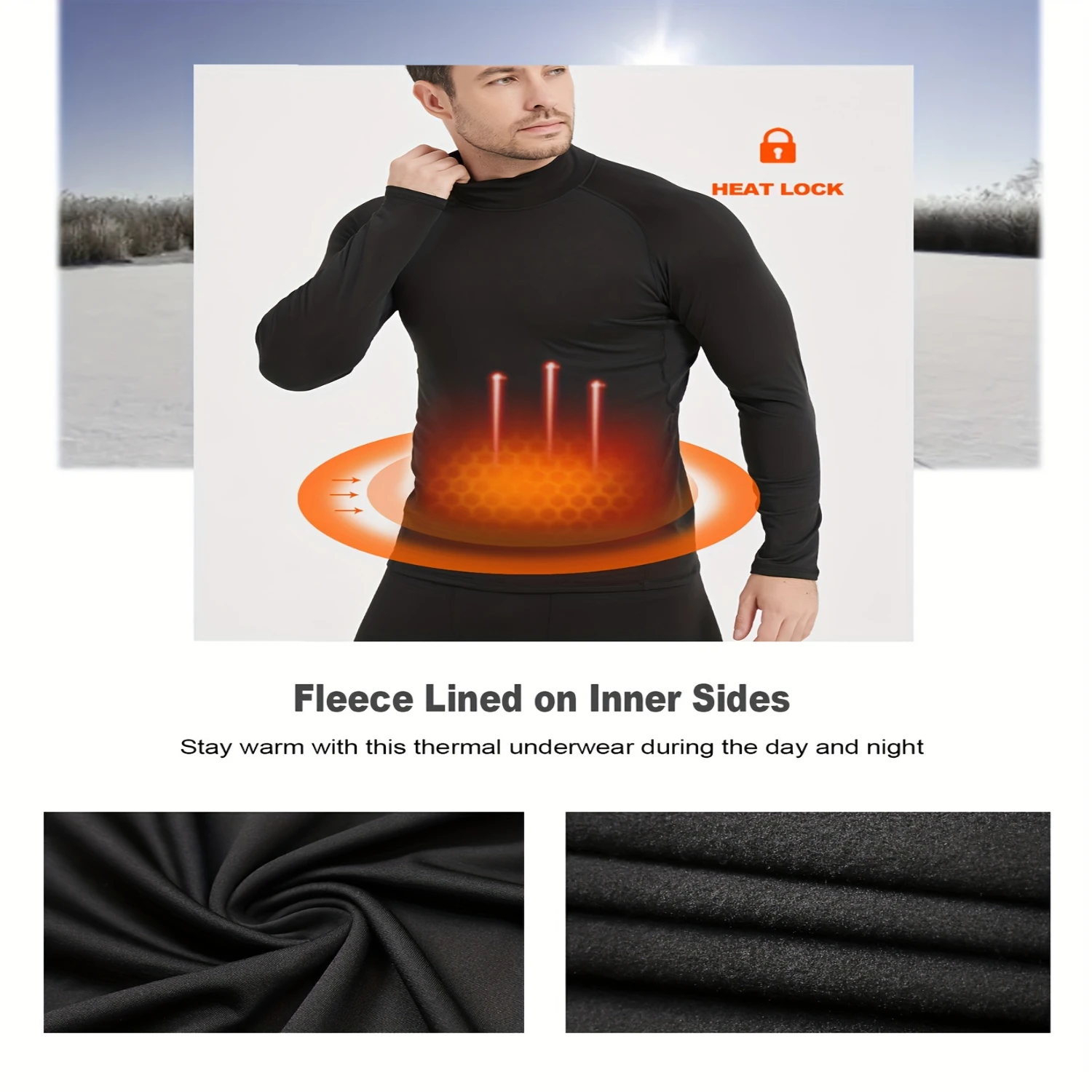 4pcs Men's Compression High Neck Base Layer Tops for Sports Workout